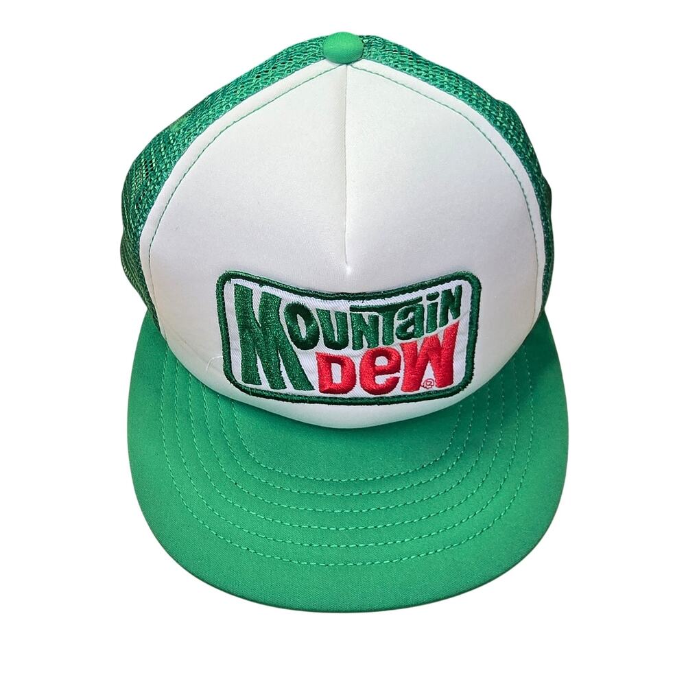 Y2k Style Mountain Dew Green White Snapback Hat